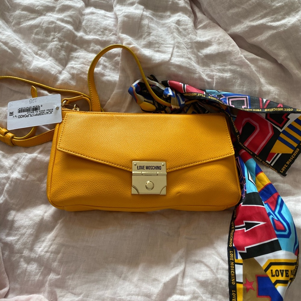 Love Moschino Yellow Crossbody Bag w/ CC slots